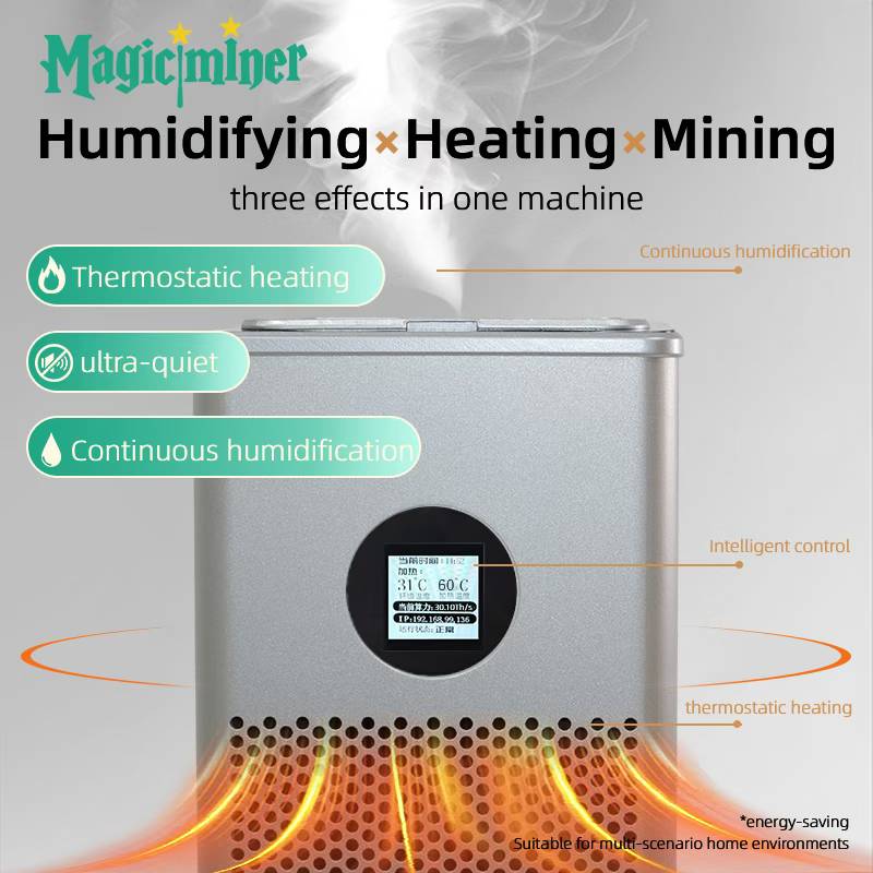 Mine Bitcoin and heat your home with MF01. 30TH/s hashrate, 1300W power, quiet operation, and built-in humidifier—perfect for smart home mining.